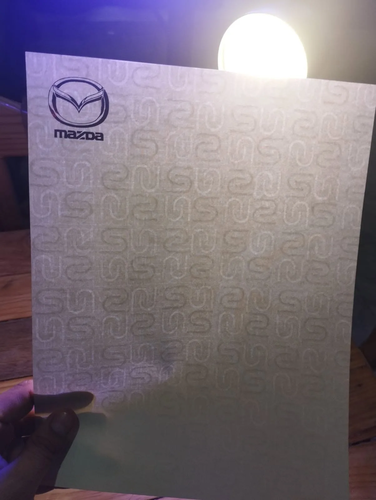 Papel seguridad mazda - papel seguridad