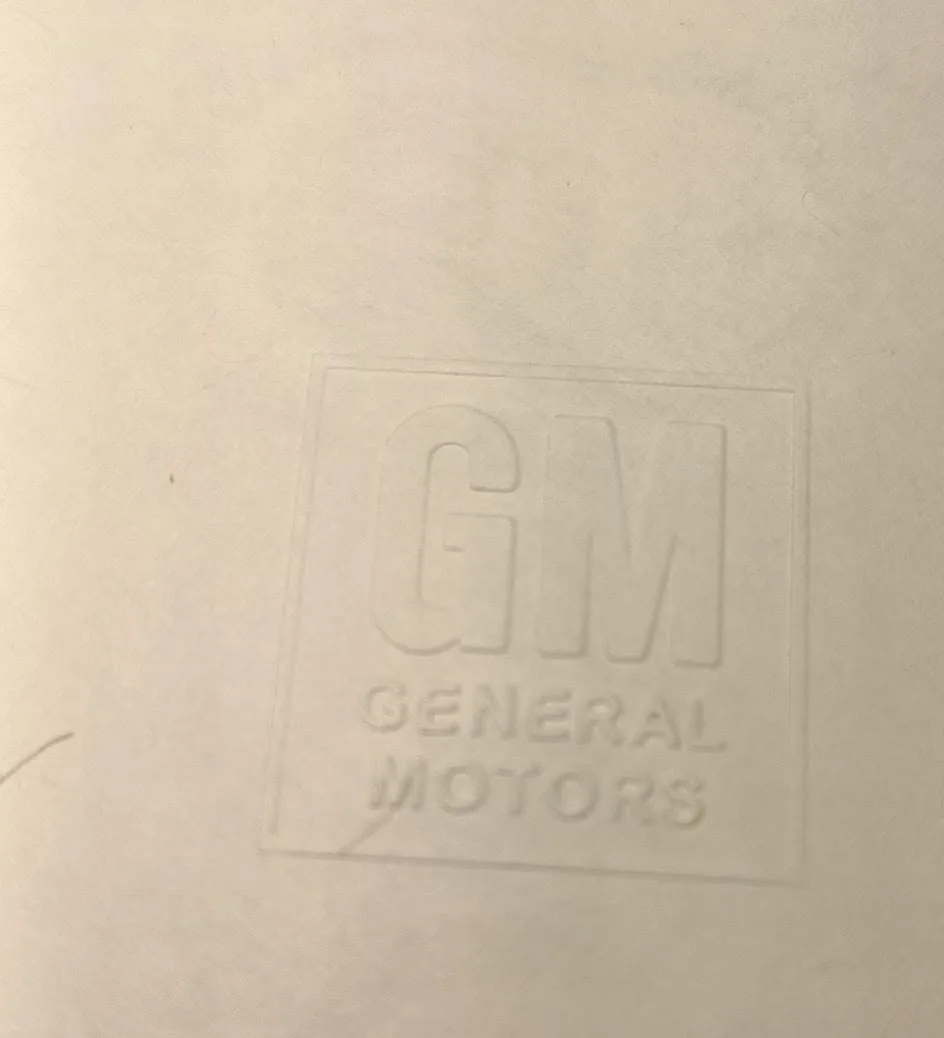Papel seguridad generals motors realce