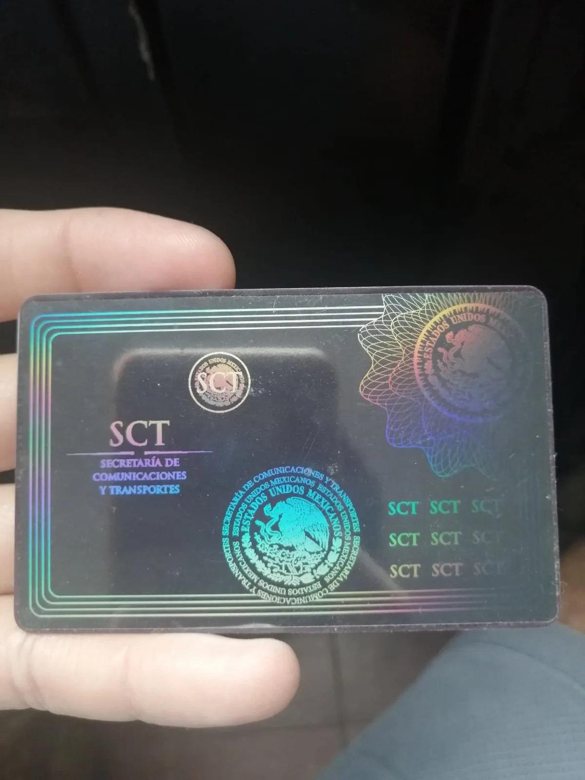 Holograma para credenciales de transporte (s-c-t) - holograma
