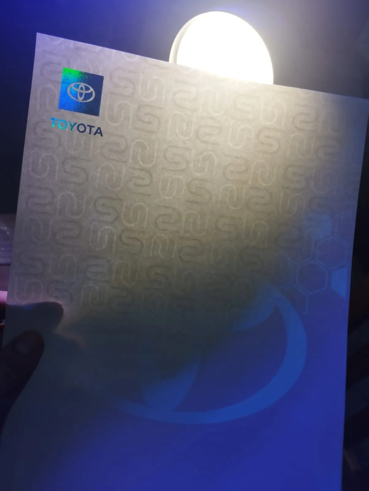 Papel seguridad toyota - papel seguridad