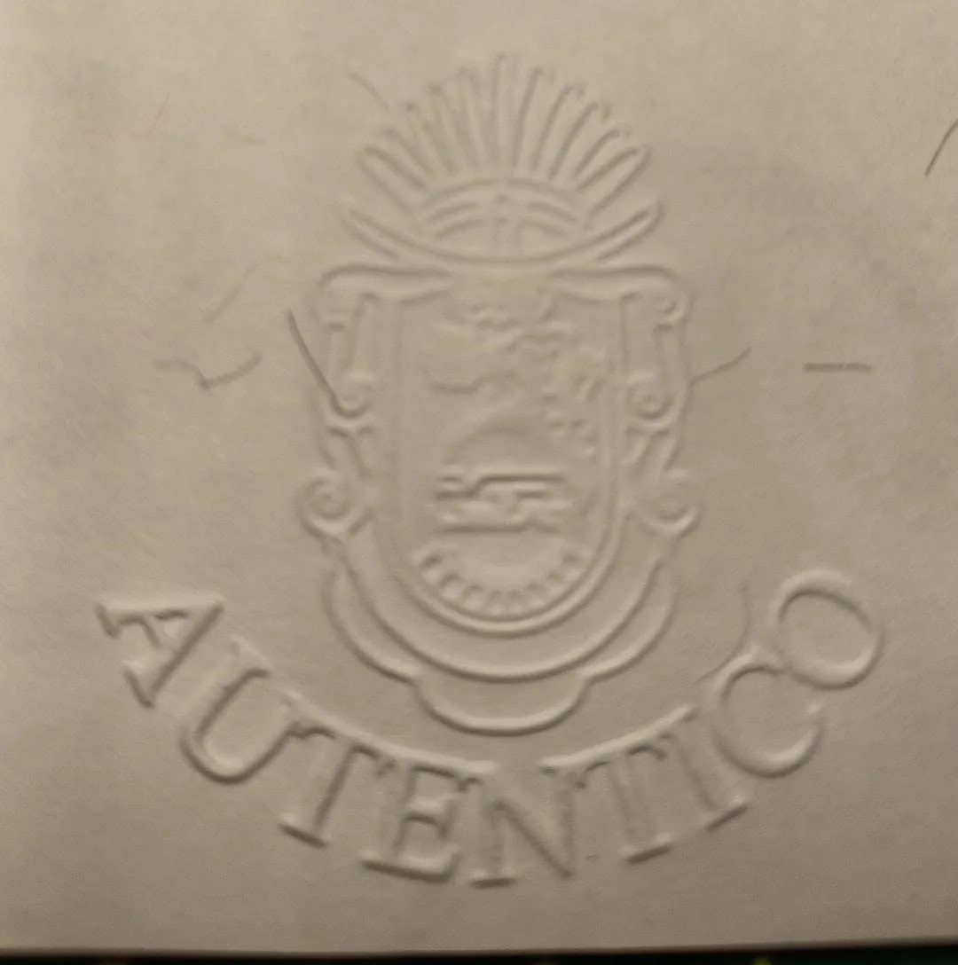 Papel seguridad autentico guerrero