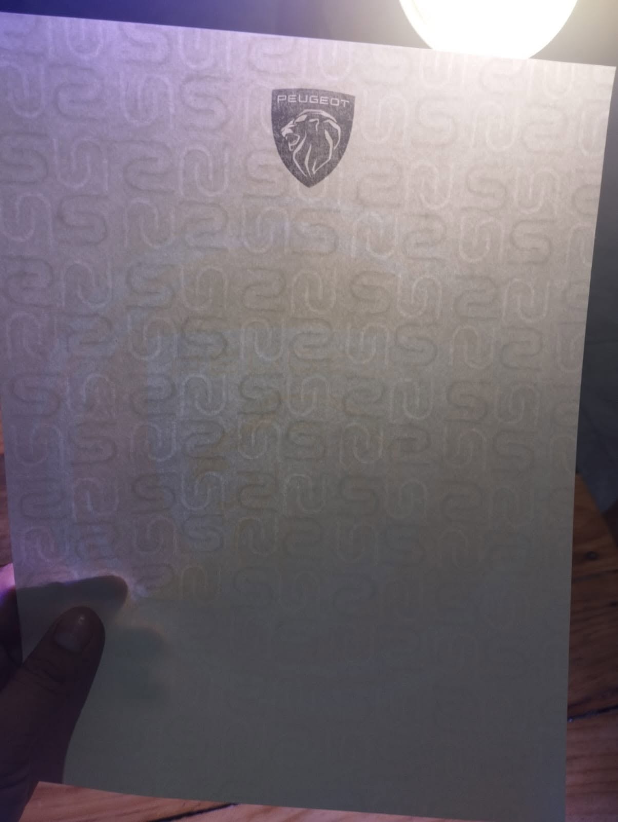 Papel seguridad peugeot - Papel Seguridad